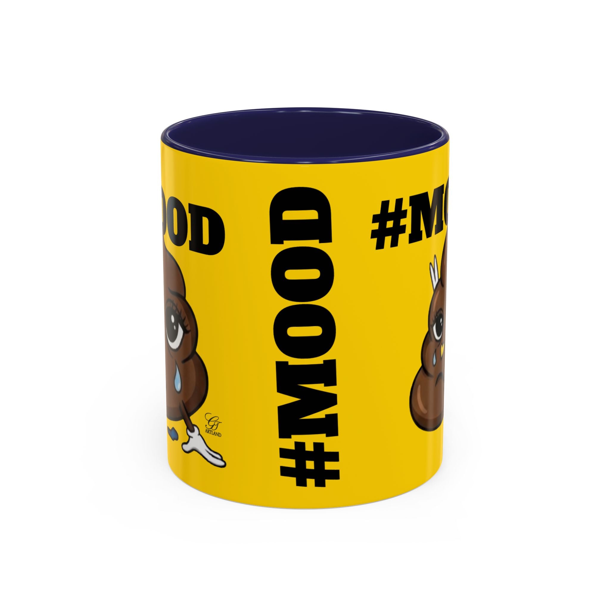 #MOOD Poop Emoji Accent Coffee Mug Yellow Edition — Funny 11/15oz Novelty Mug by GT Artland