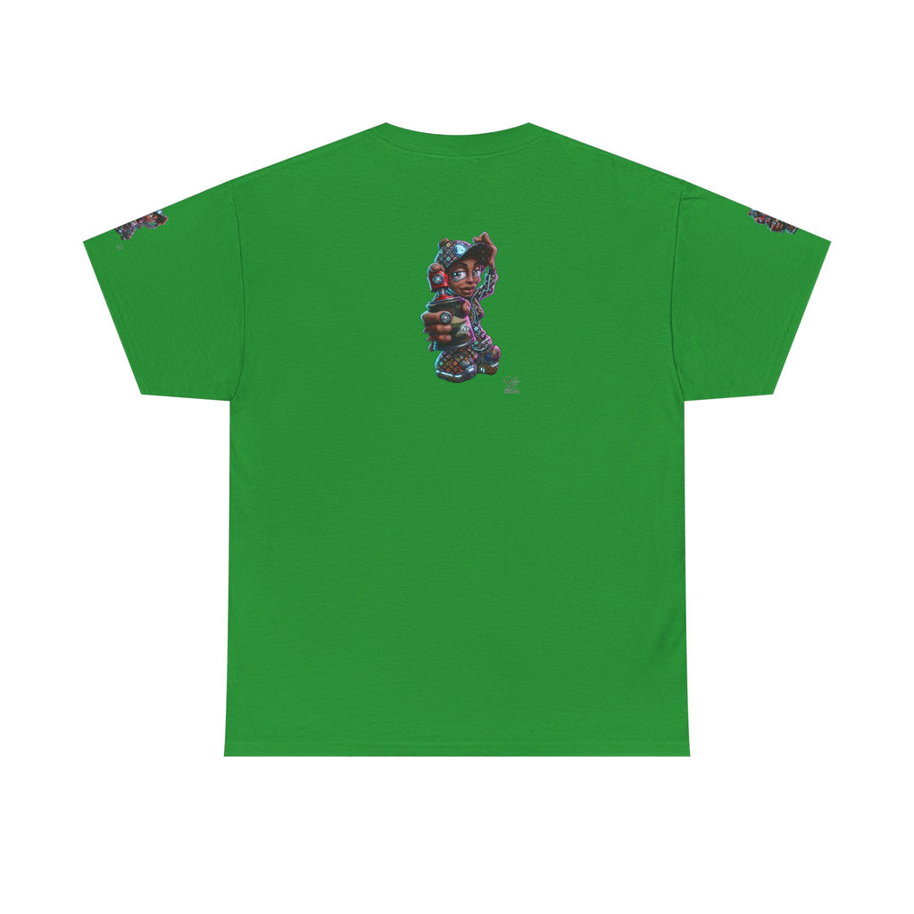 Ebony Futuristic Urban Spray Can Kid Gamer Tee - Cute Streetwear Graphic T-Shirt by GT Artland