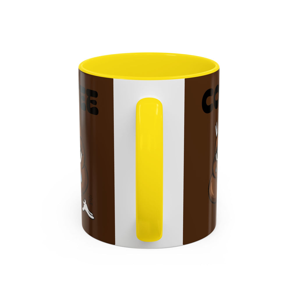 Coffee Mug — Cute Crying Poop Emoji 'COFFEE' Accent Ceramic Mug (11/15 oz) by GT Artland