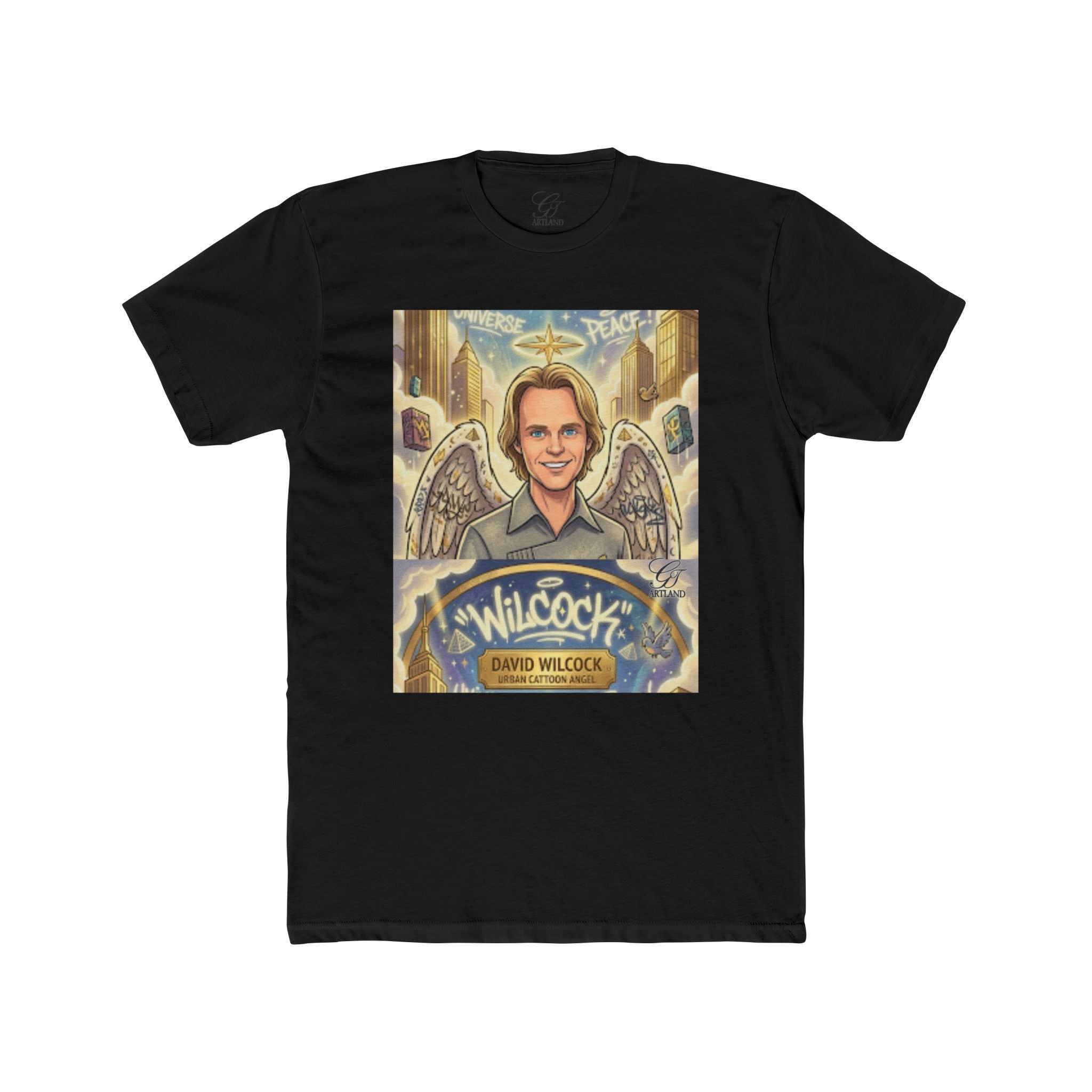 David Wilcock Angel Portrait Tee — Spiritual Memoir Graphic T-Shirt by GT Artland
