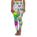 Rainbow Neon Alien Pattern Leggings High Waisted Yoga Leggings