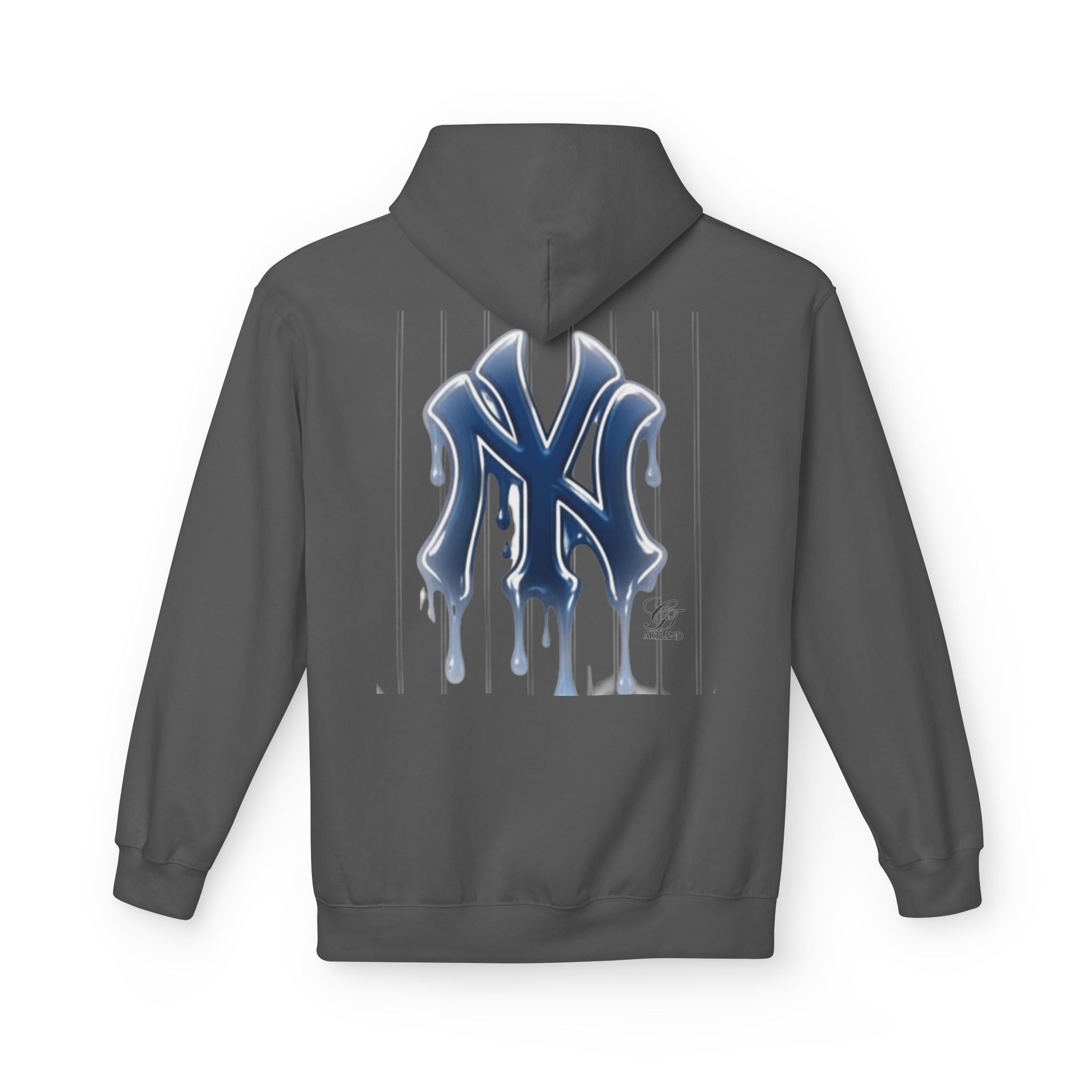Dripping NY Fan Gear Logo Hoodie | Baseball Pinstripe Streetwear by GT Artland