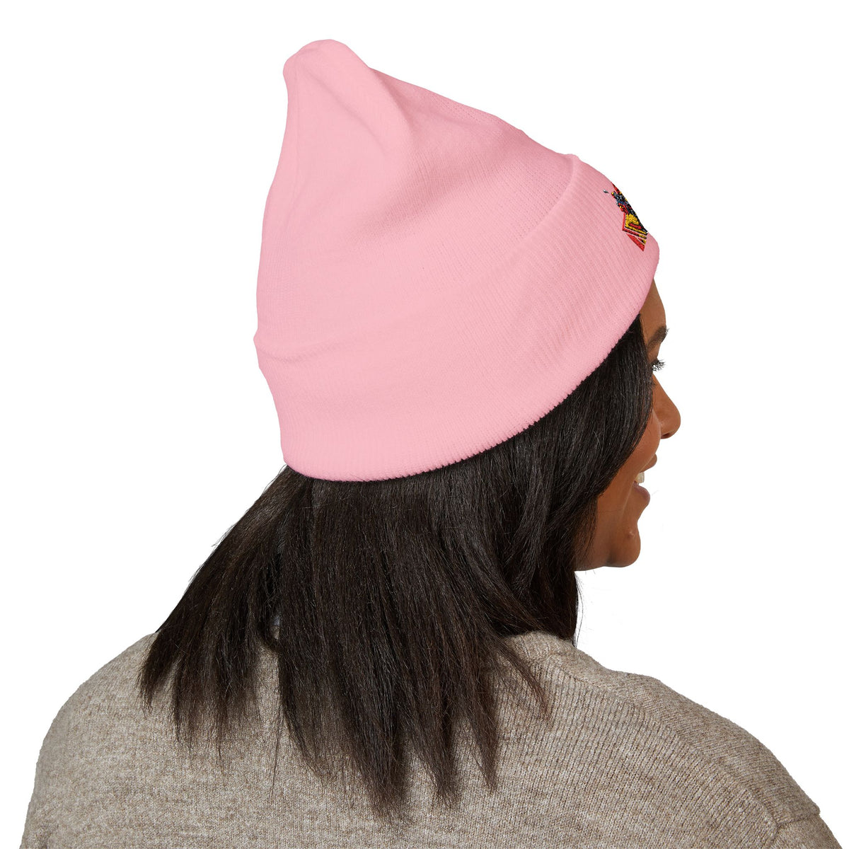 Retro Comic Duck Embroidered Cuffed Beanie