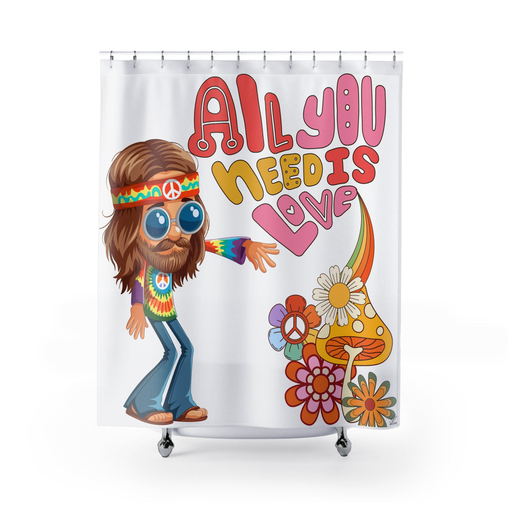 70's Hippie Love  Shower Curtain | Bathroom
