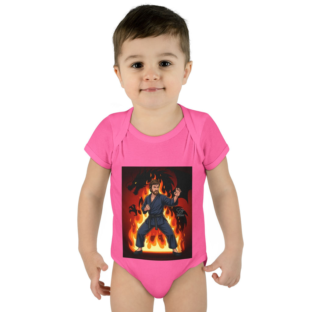 Flame Ninja Infant Bodysuit | Dragon Fire Martial Arts Baby Onesie