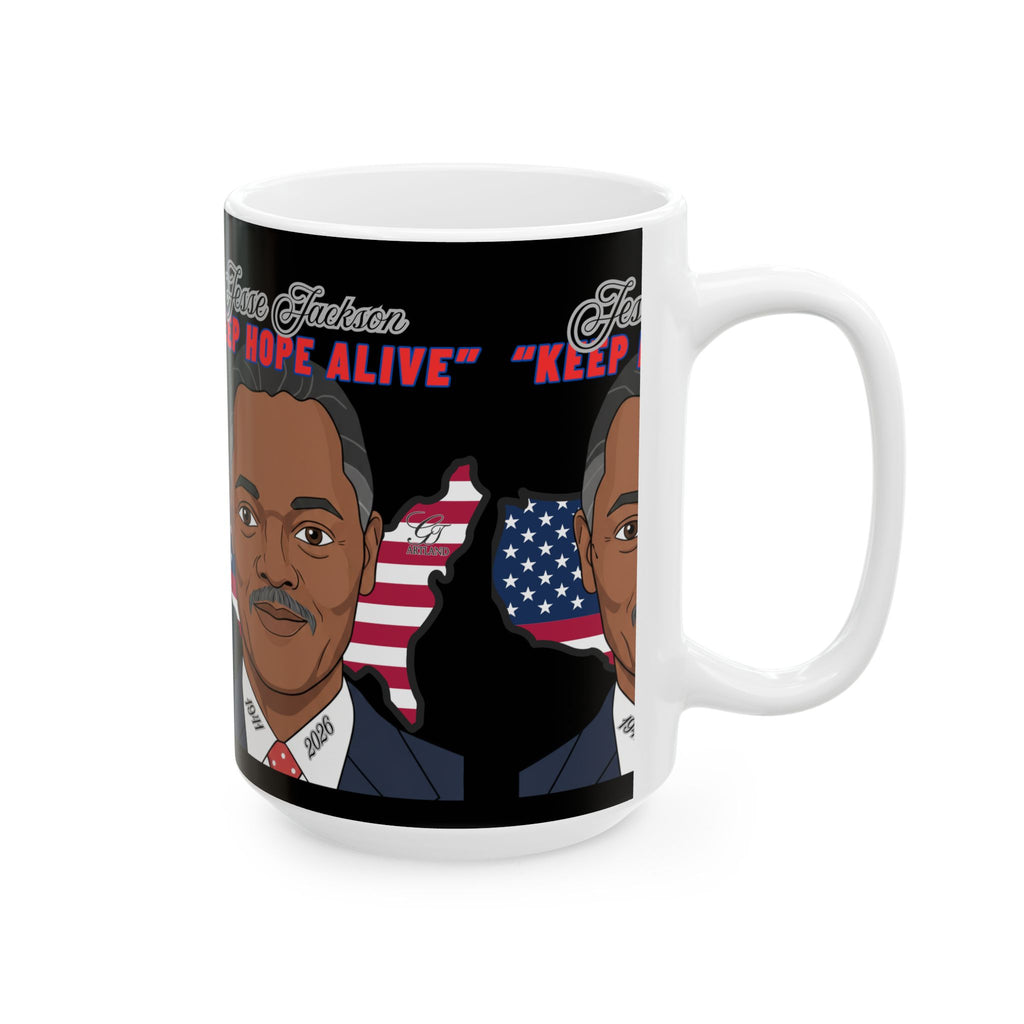 "Jesse Jackson Legacy Portrait Ceramic Mug - Keep Hope Alive" By GTArtland