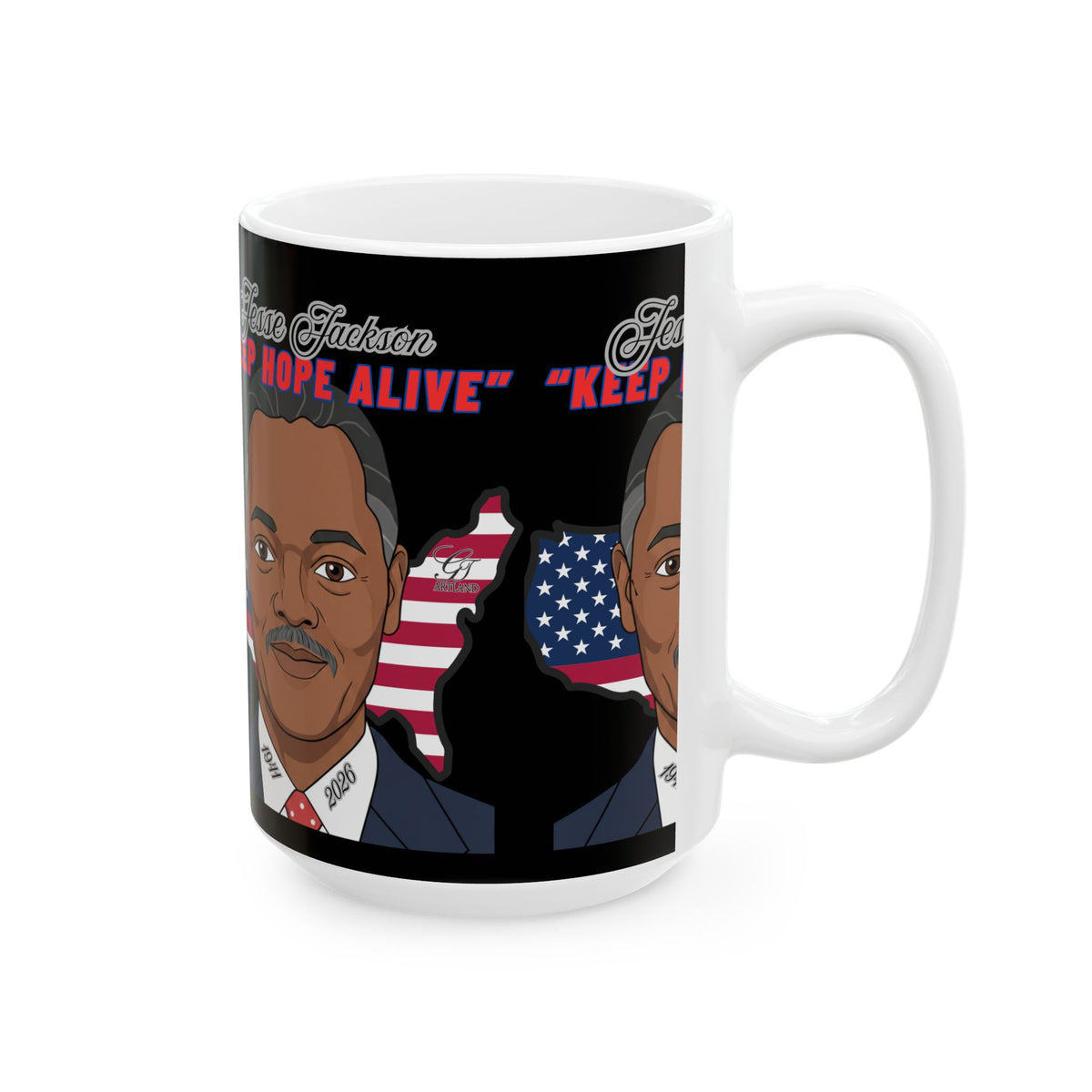 "Jesse Jackson Legacy Portrait Ceramic Mug - Keep Hope Alive" By GTArtland