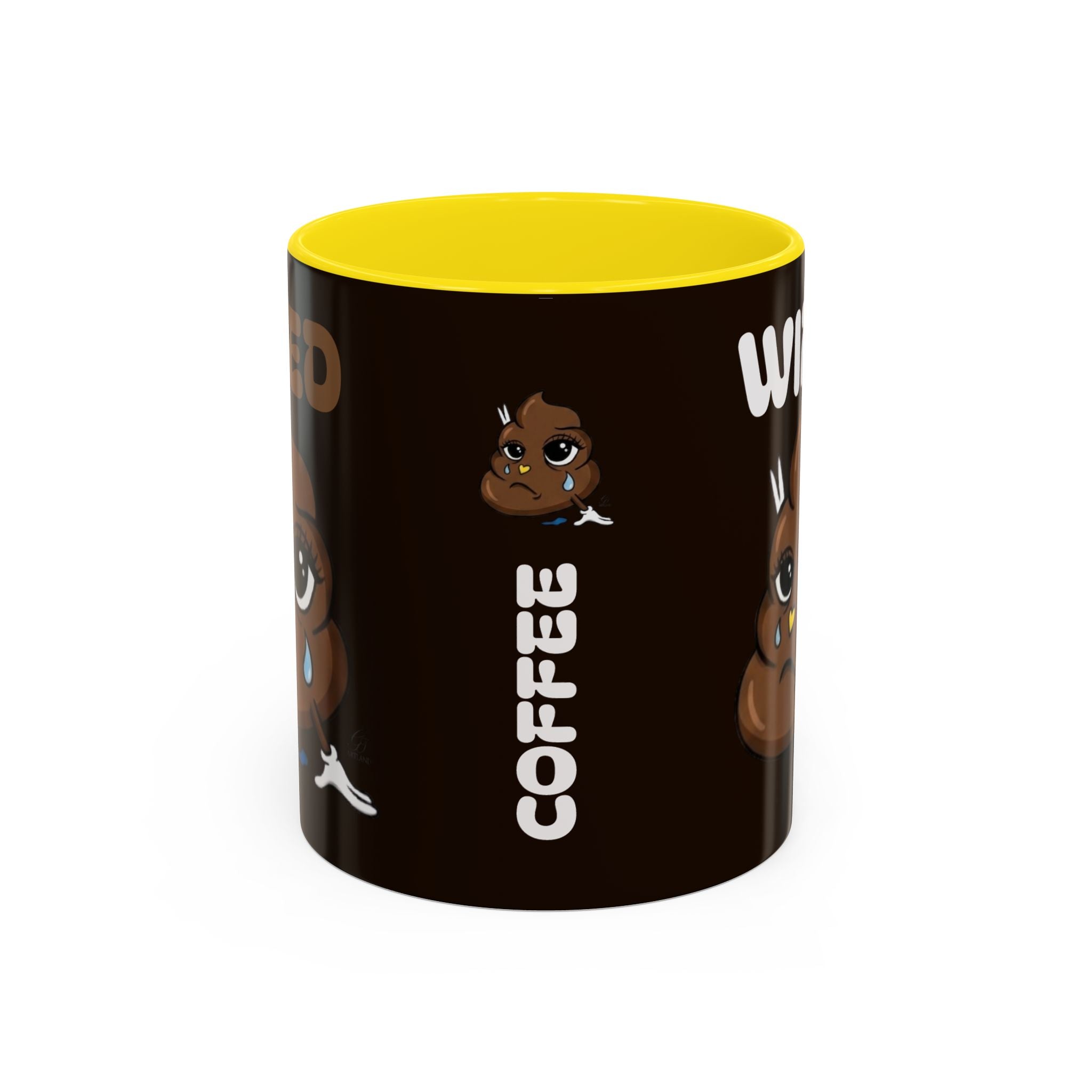 Coffee Mug - "Wired" Cute Poop Emoticon Design (11/15 oz) by GT Artland