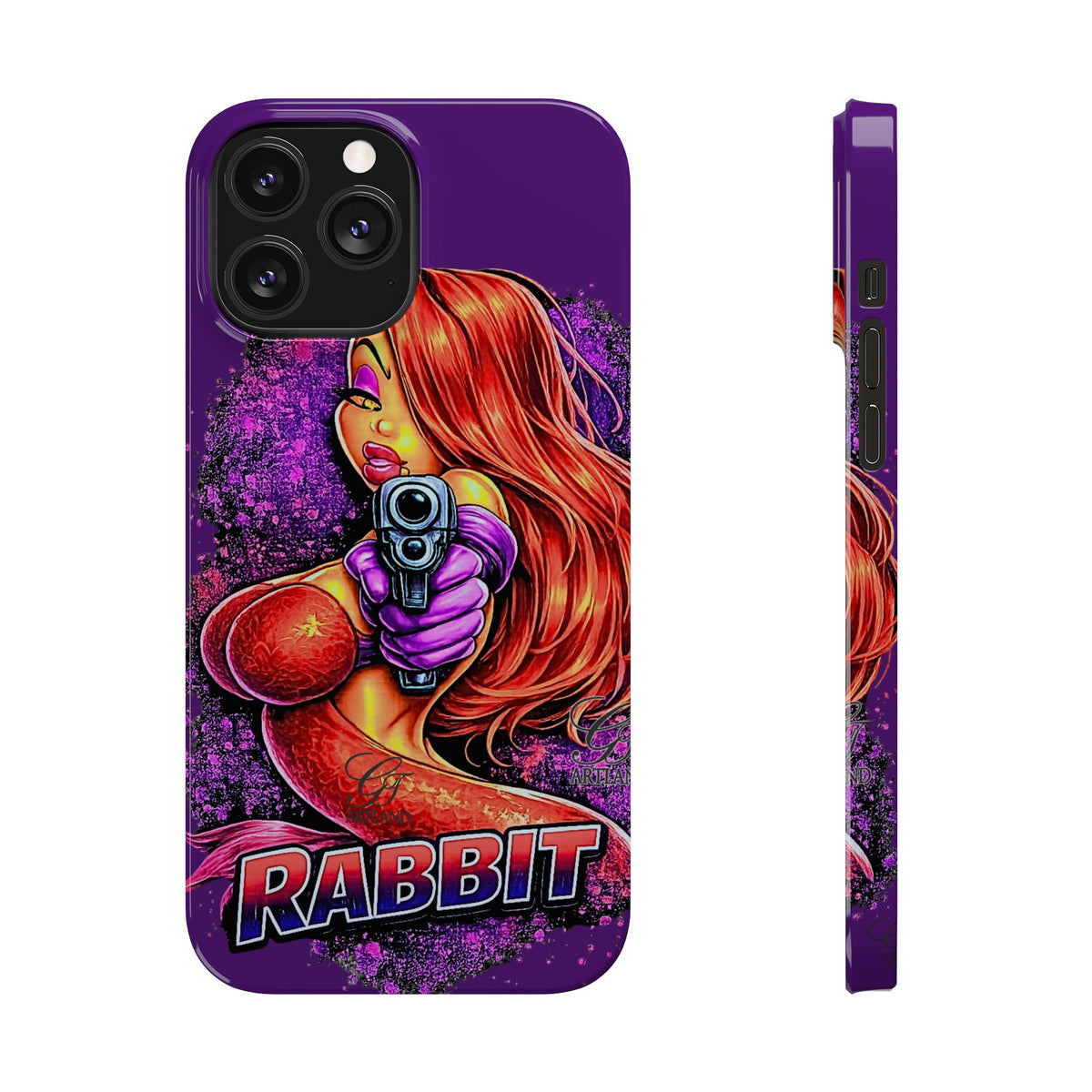 Pinup Rabbit Vixen Gun Girl Phone Case | Slim Phone Cases by GT Artland