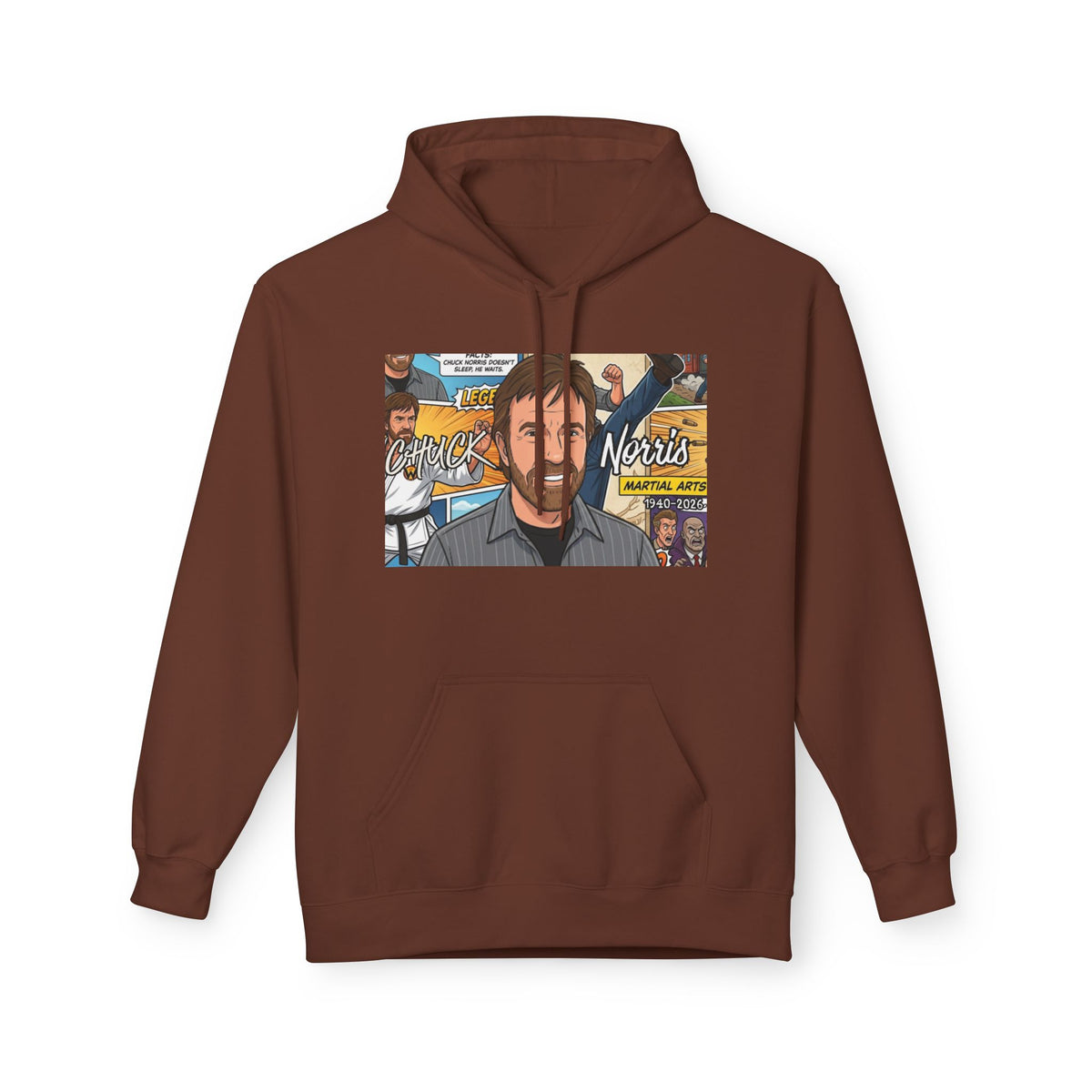 Chuck Norris Portrait Hoodie | Martial Arts Comic Illustration by GT Artland