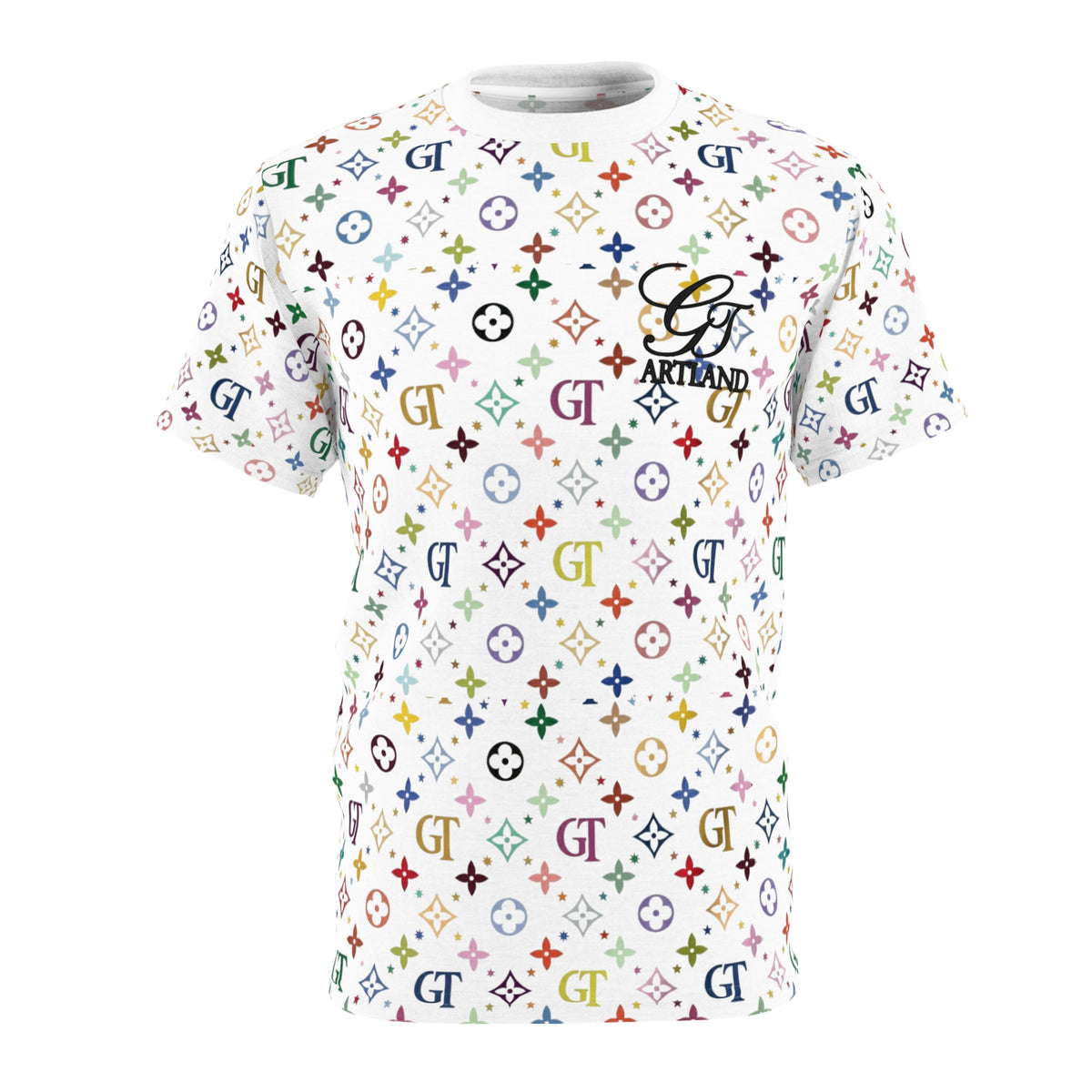 Colorful Monogram Designer Elite Pattern T-Shirt by GT Artland
