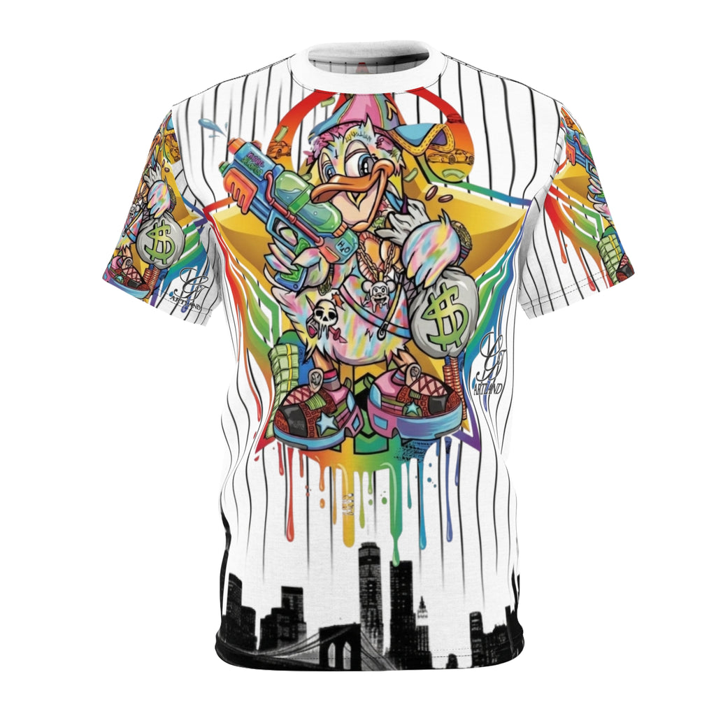 Graffiti Money Duck Tee | All-Over Print Urban Skyline by GT Artland