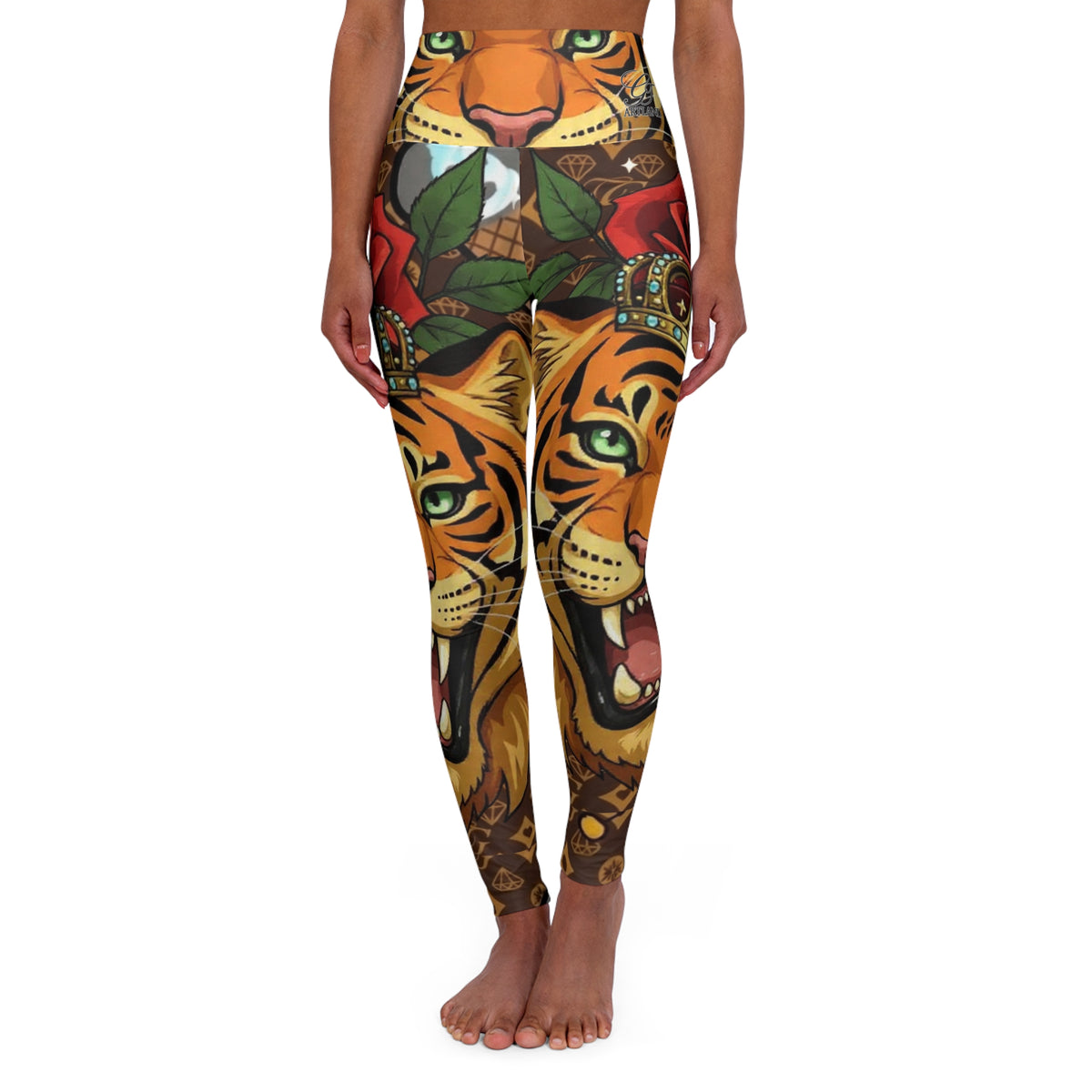 Tiger Rose Petal Queen of Fashion High Waisted Yoga Leggings by GT Artland