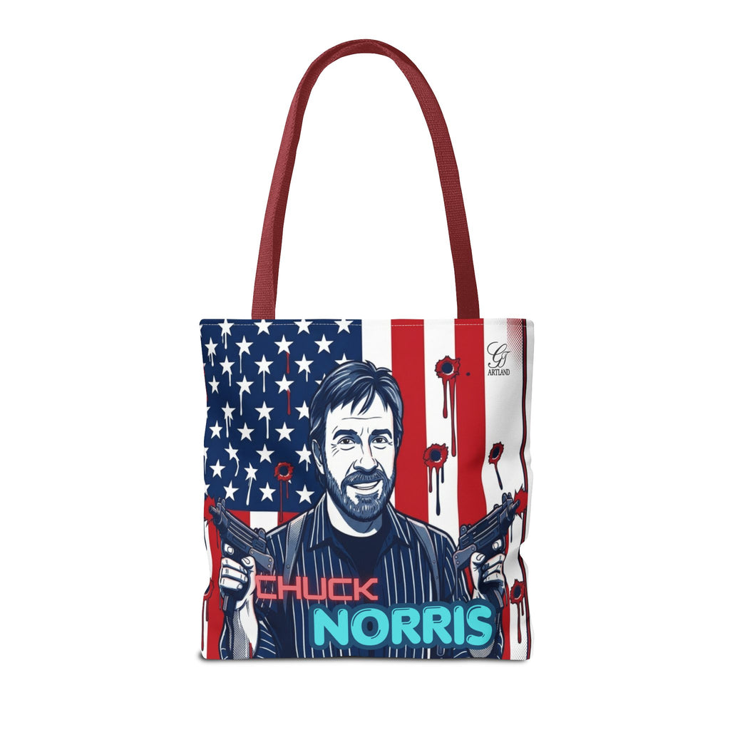 Patriotic Action Designer Edition Hero Tote Bag — 'Chuck Norris' Graphic by GT Artland