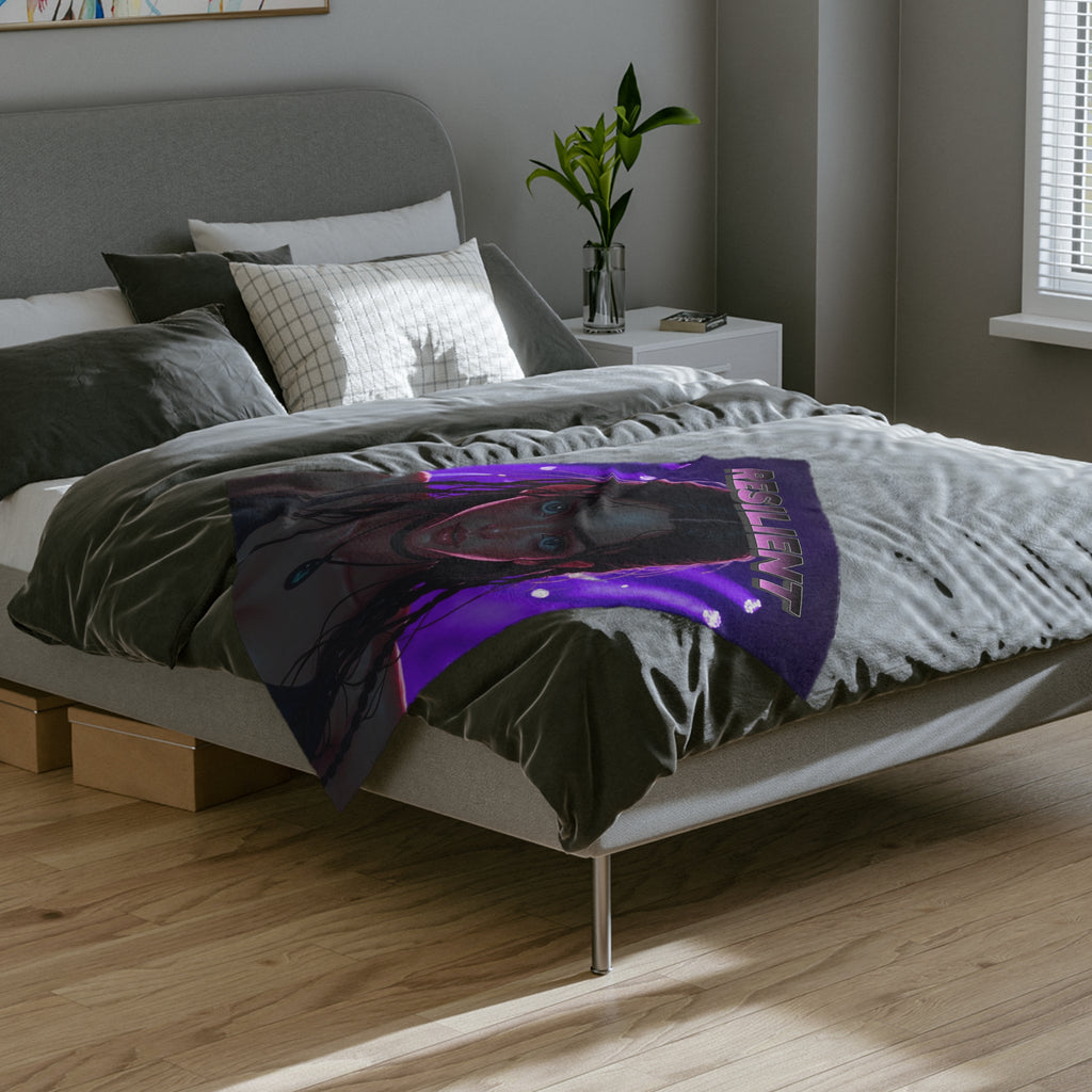 Neon "Resilient" Lady Velveteen Blanket - Throw