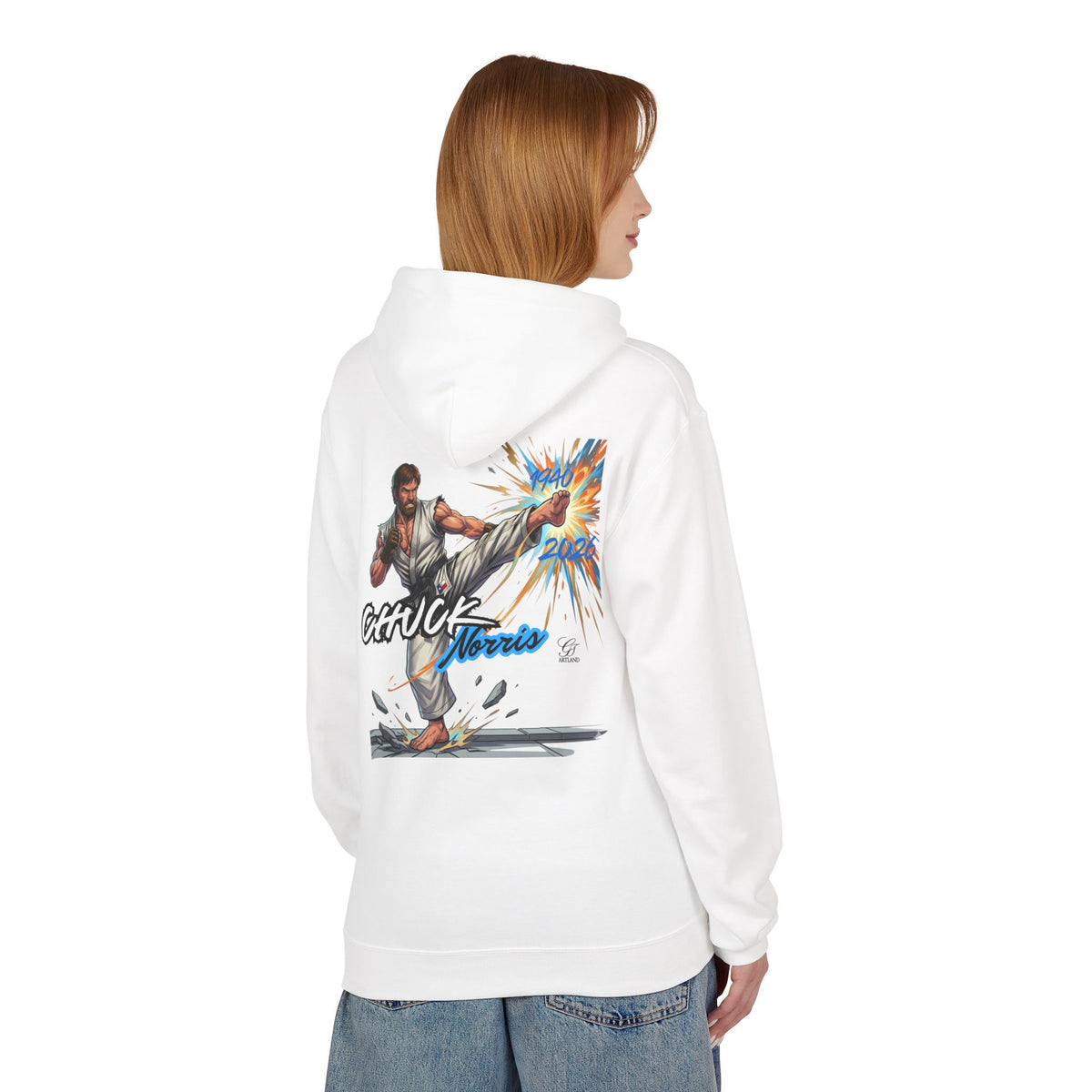 Chuck Norris Martial Arts Hoodie | Vintage Action Illustration