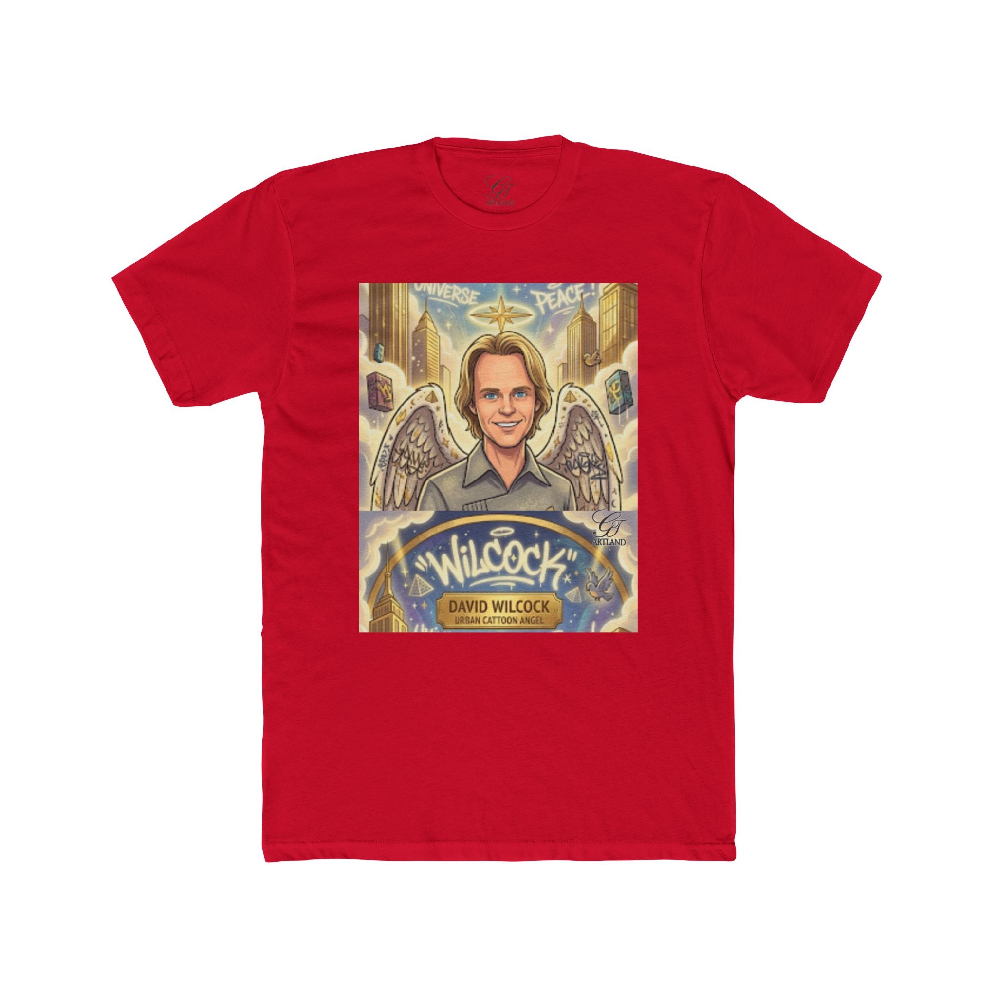 David Wilcock Angel Portrait Tee — Spiritual Memoir Graphic T-Shirt by GT Artland