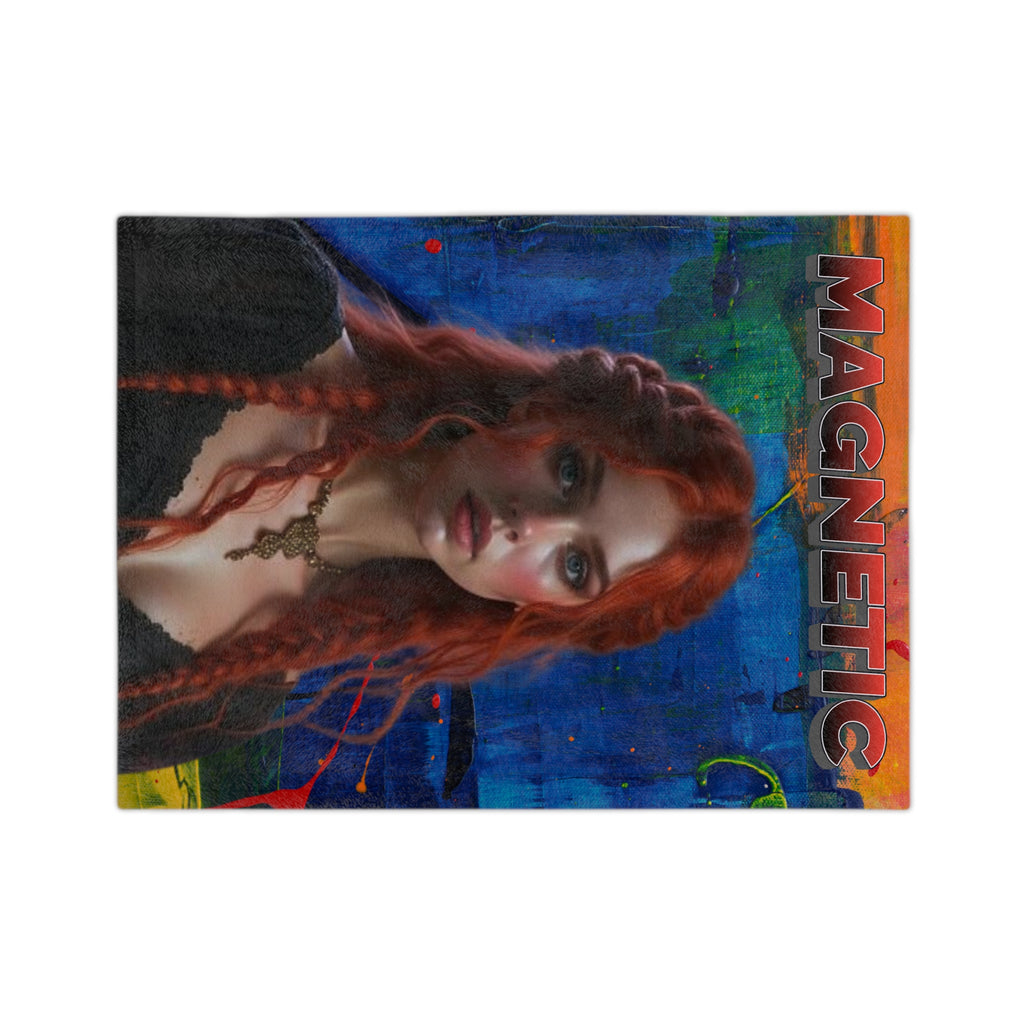 "Magnetic" Redheaded Lady Velveteen Microfiber Blanket | Throw