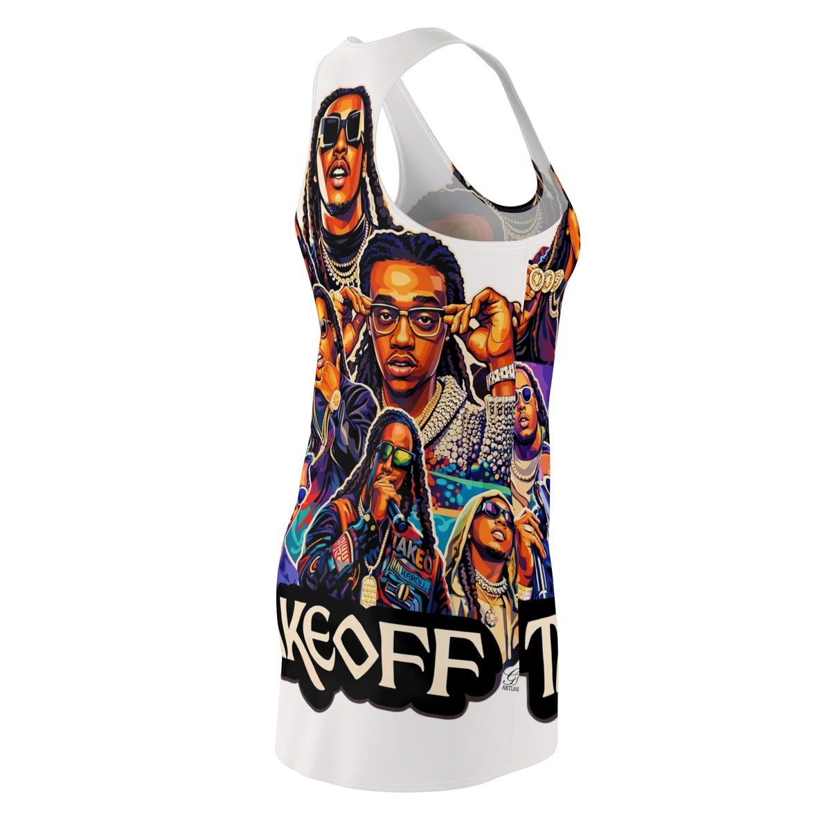 Takeoff Rap Collage Racerback Dress | Hip Hop Artist Dress