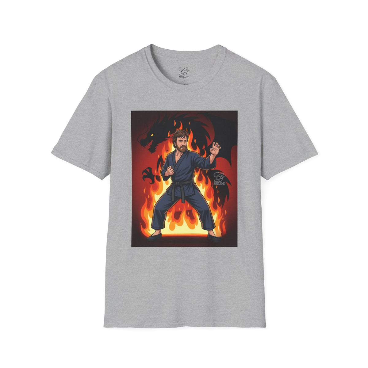 Karate Demon Chuck Norris Karate Fighter T-Shirt | Martial Arts Flame Illustration by GT Artland