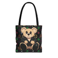 Elite Black Urban Designer Teddy Bear Monogram Tote Bag by GT Artland