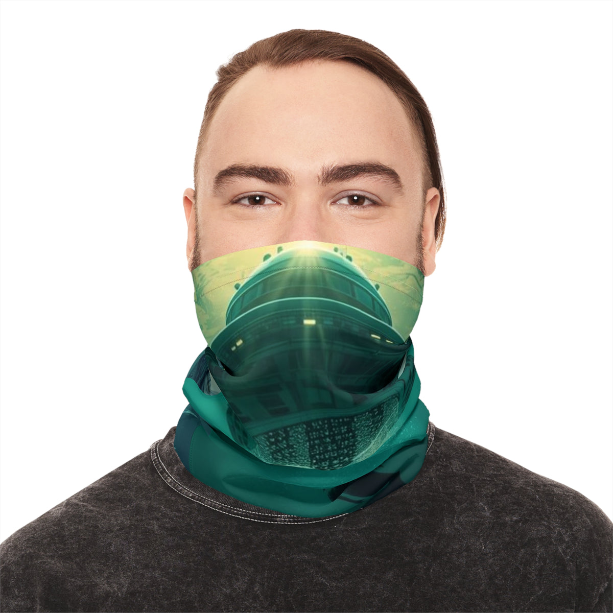 Mermaid Abduction Neck Gaiter | Alien Underwater Scene Face Covering