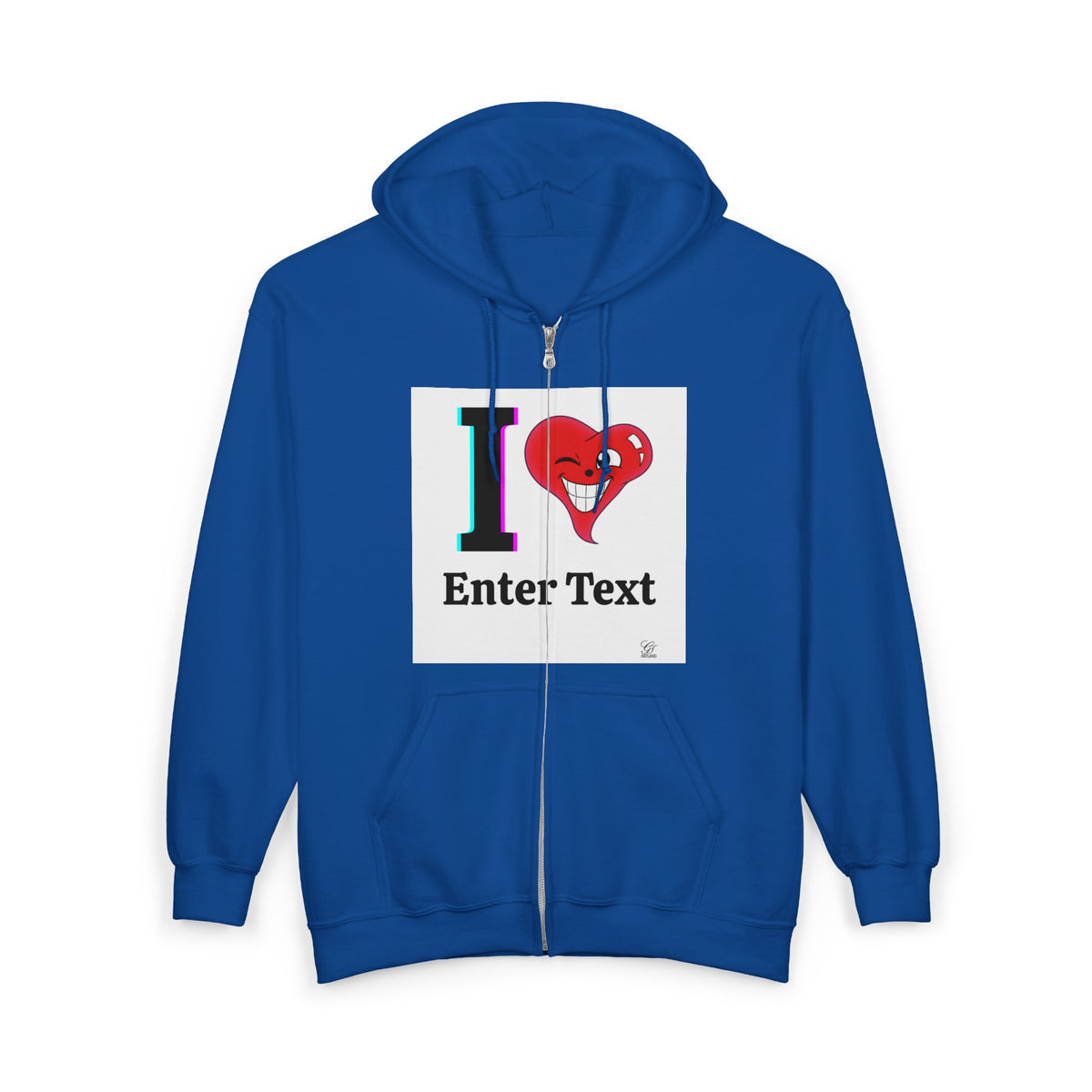 Unisex I LOVE Heavy Blend Full Zip Hooded Sweatshirt Hoodie | Full Zip Sweatshirt
