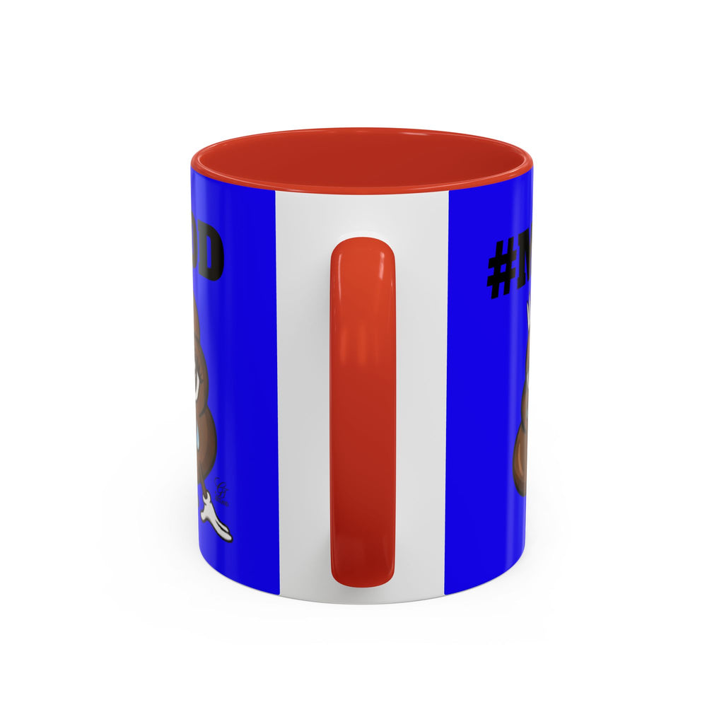 #MOOD Poop Emoji Retro Blue Accent Coffee Mug – Funny Blue 11/15oz Gift by GT Artland