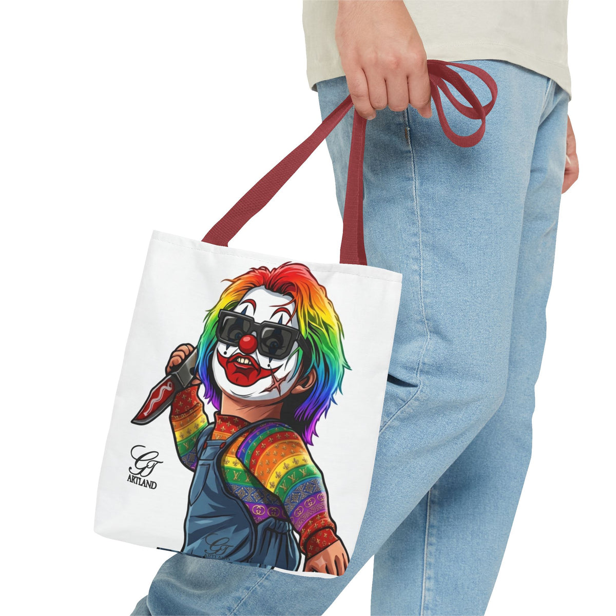 Rainbow Slasher Horror Tote Bag by GT Artland