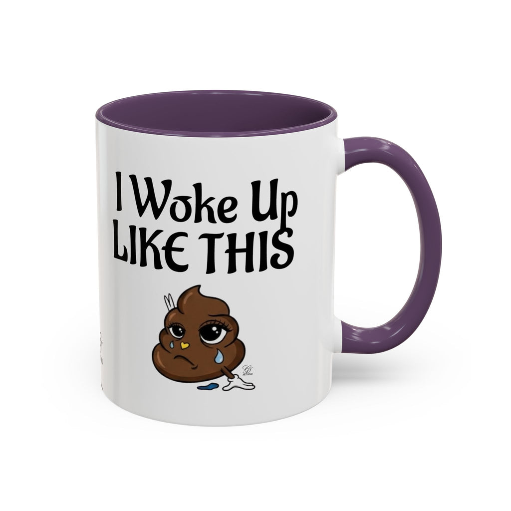 I Woke Up Like This Coffee Mug – Funny Poop Emoji Designer Accent Mug (11/15oz) by GT Artland