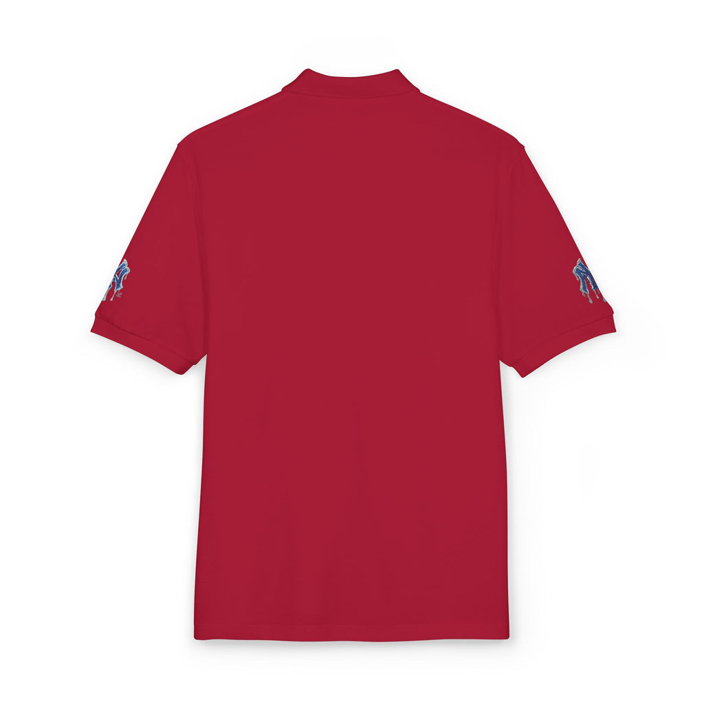 Blue Designer NYC Fan Drip NY Logo Polo Shirt by GT Artland
