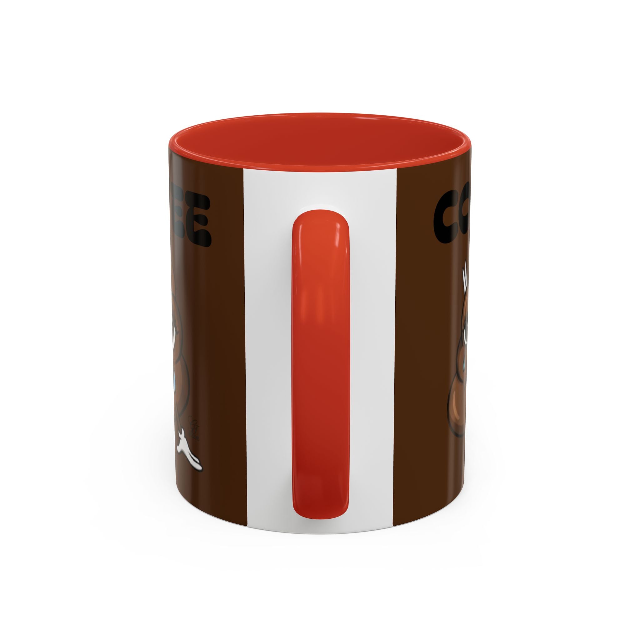 Coffee Mug — Cute Crying Poop Emoji 'COFFEE' Accent Ceramic Mug (11/15 oz) by GT Artland