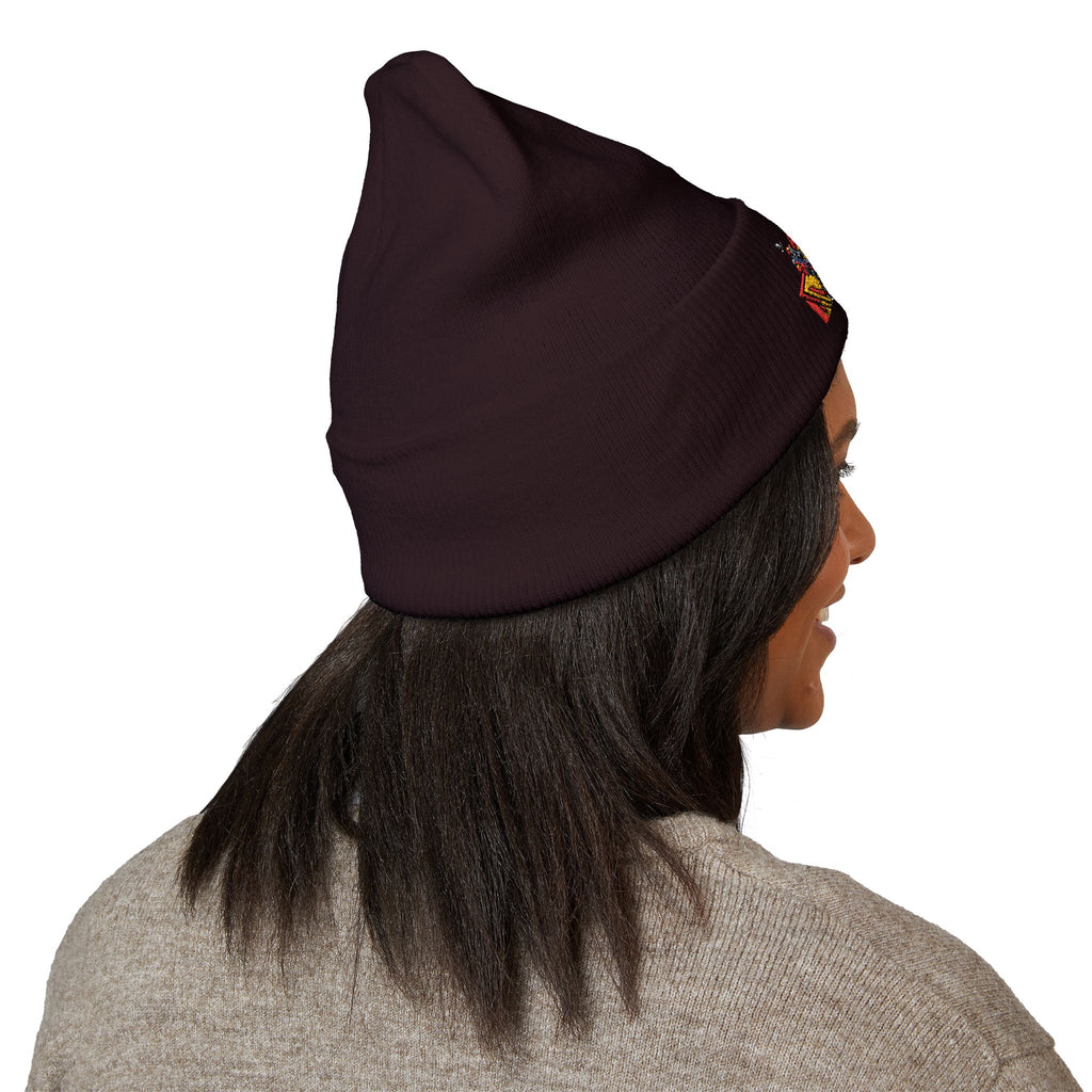 Retro Comic Duck Embroidered Cuffed Beanie