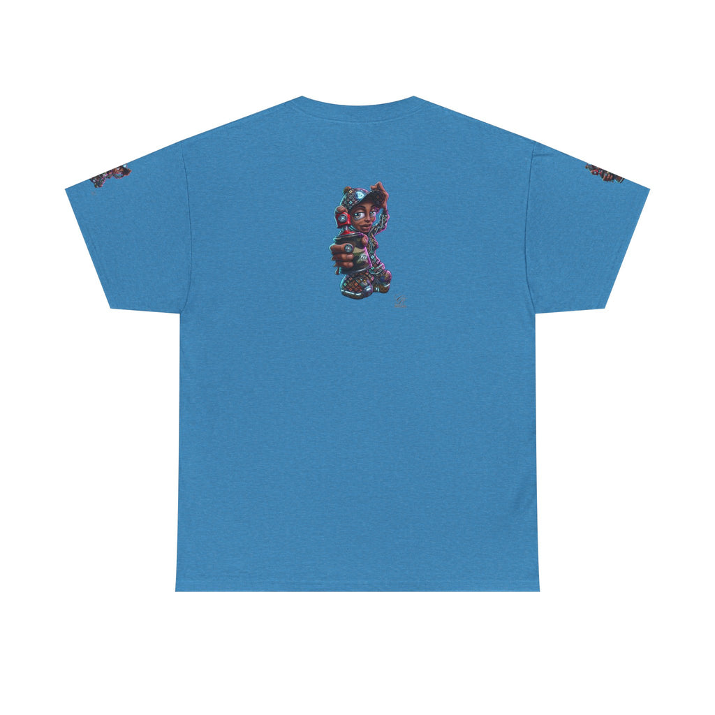 Ebony Futuristic Urban Spray Can Kid Gamer Tee - Cute Streetwear Graphic T-Shirt by GT Artland