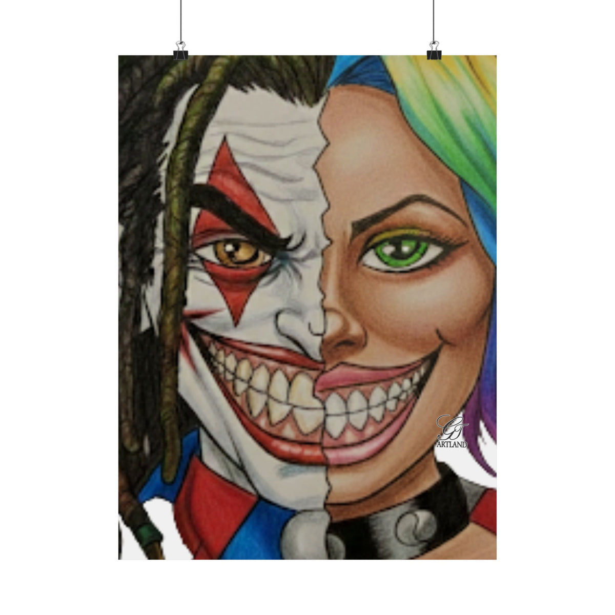 2 Faced Urban Designer Harlee Matte Vertical Posters | Vibrant Pop Art Wall Print by GT Artland