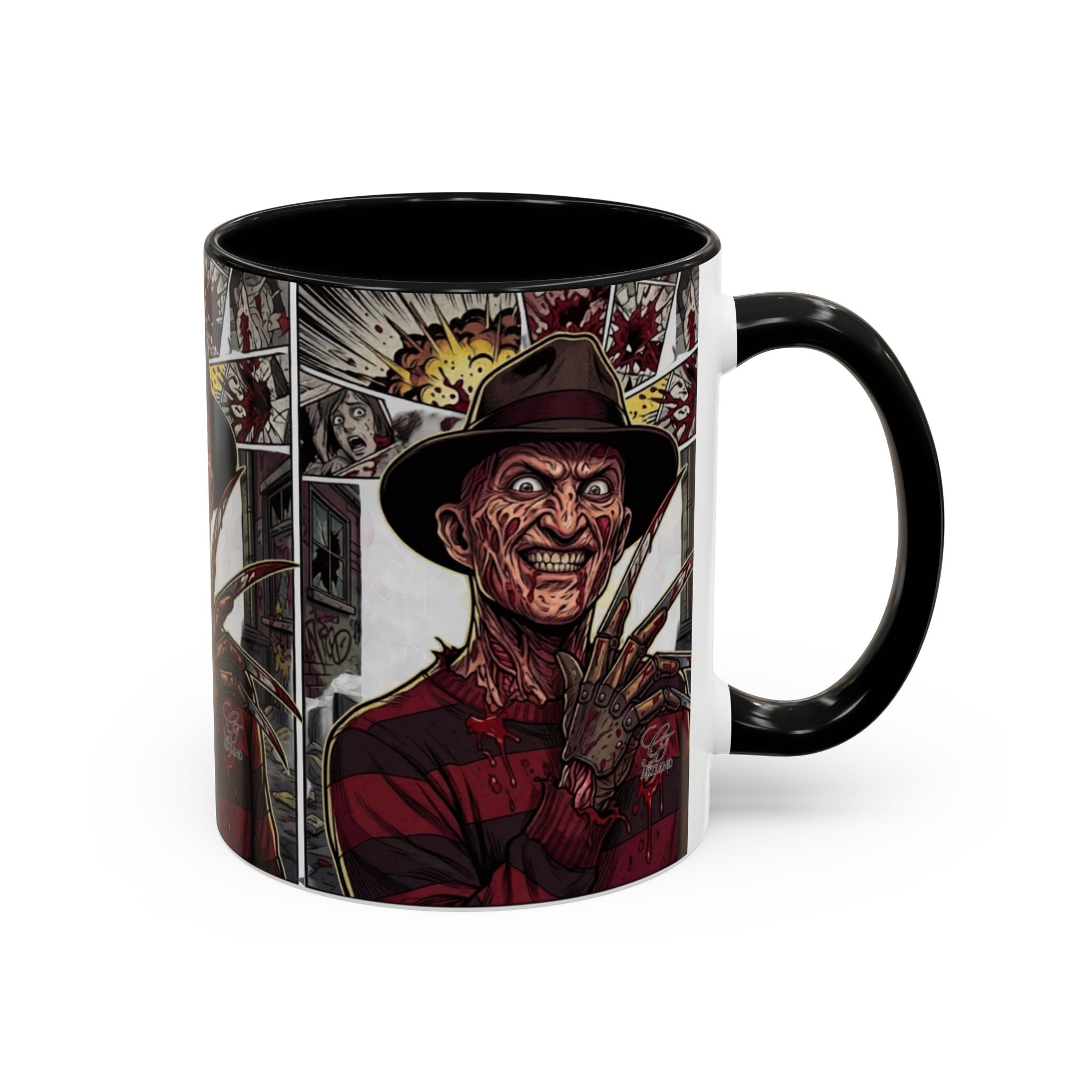Elm Street Gangsta Horror Illustration COFFEE MUG | Horror Slasher Artwork by GT Artland