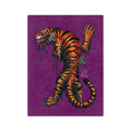 Dripping Tiger Illustration Velveteen Microfiber Blanket | Purple Background by GT Artland