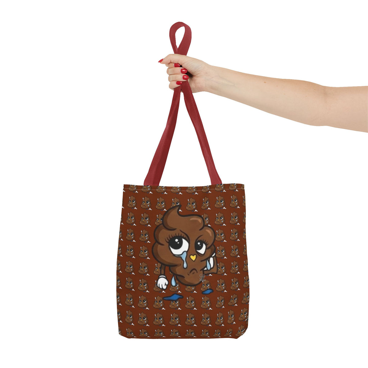 Glizzee Cute Poop Character Tote Bag | All Over Print Cartoon Pattern by GT Artland