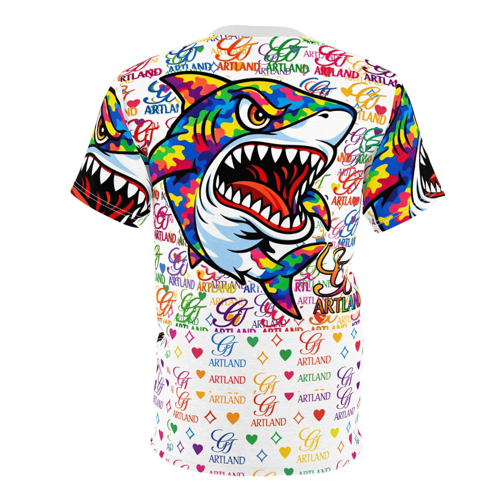 Colorful Aggressive Shark GT Tee | Graffiti Logo Pattern by GT Artland