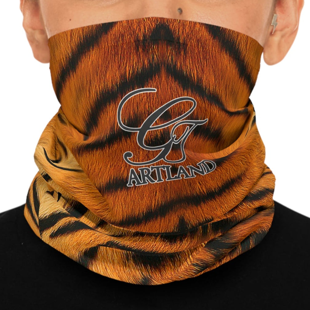 Tiger Designer Print Midweight Neck Gaiter Face Covering by GT Artland