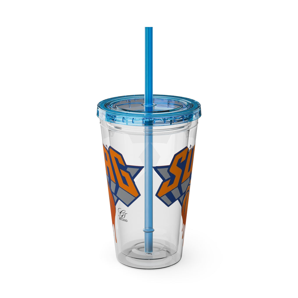 Swag Dripping Basketball Tumbler | 16oz Straw Cup by GT Artland