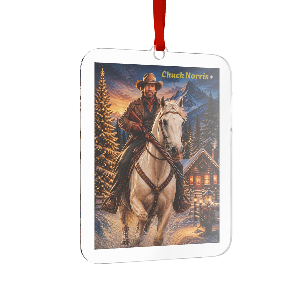 Chuck Norris Cowboy Christmas Acrylic Ornament