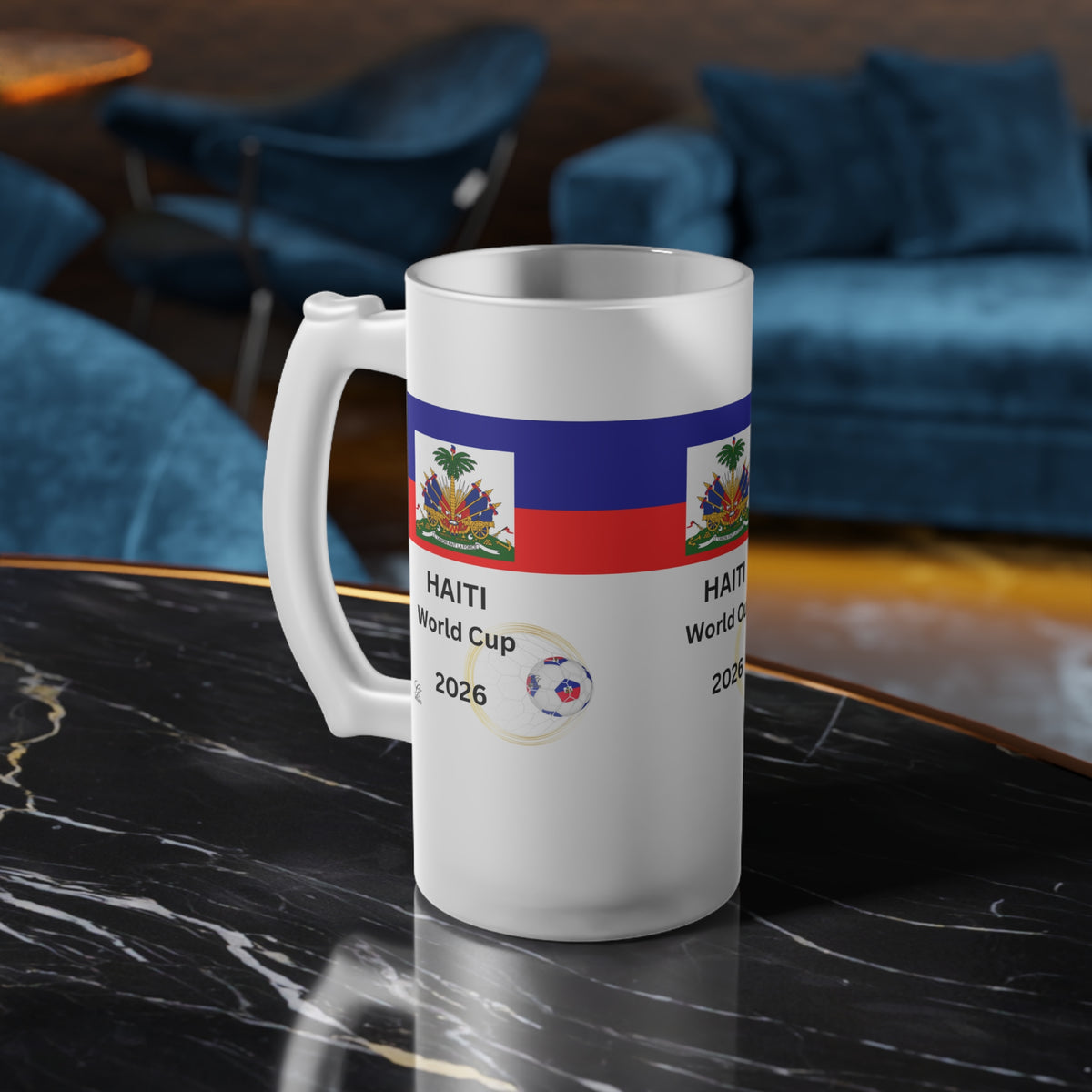 Haiti World Cup 2026 Frosted Glass Beer Mug