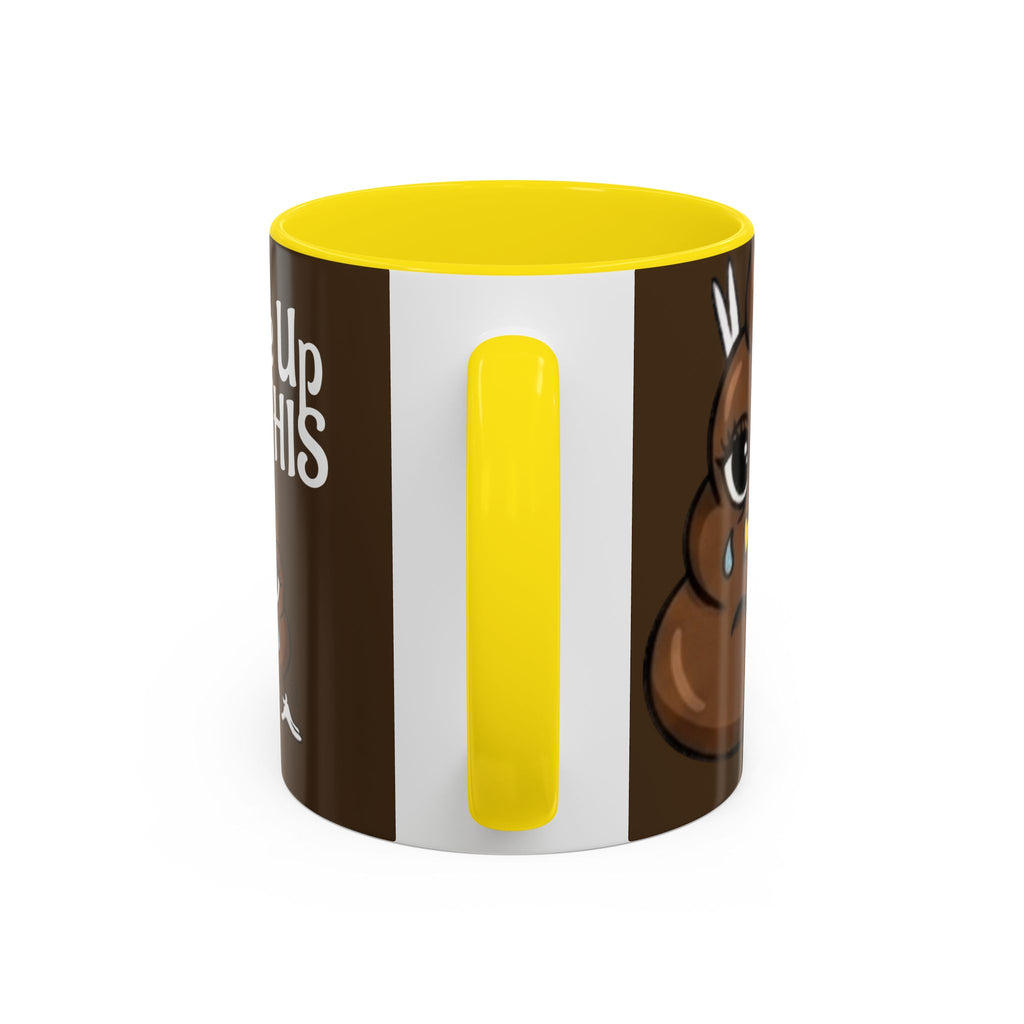 I Woke Up Like This Designer Collectors Coffee Mug — Funny Poop Emoji Accent Mug by GT Artland