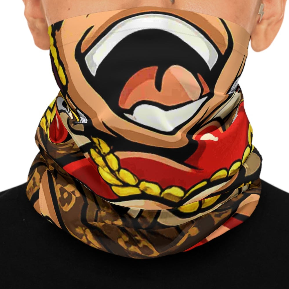 Luxury Anime Designer Streetwear Heart Graphic Neck Gaiter by GT Artland