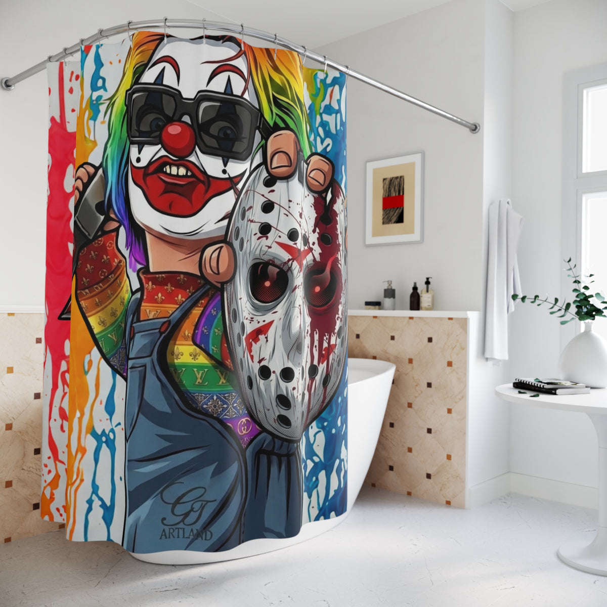 Rainbow Slasher Designer Bathroom Decor by GT Artland