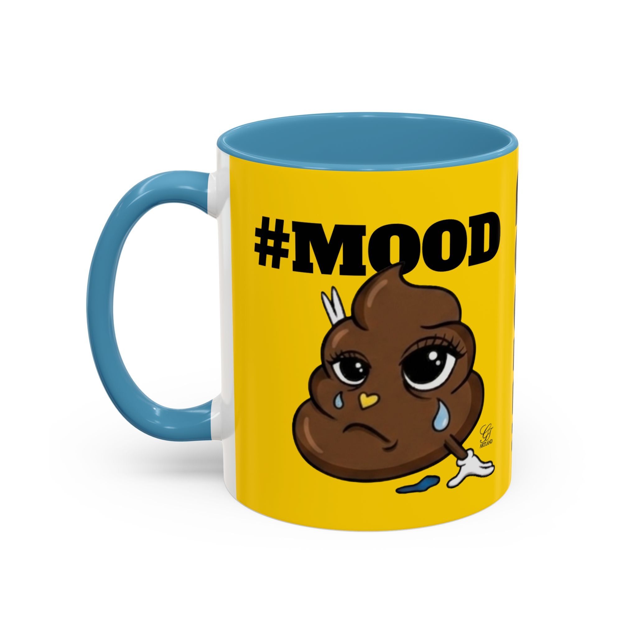#MOOD Poop Emoji Accent Coffee Mug Yellow Edition — Funny 11/15oz Novelty Mug by GT Artland