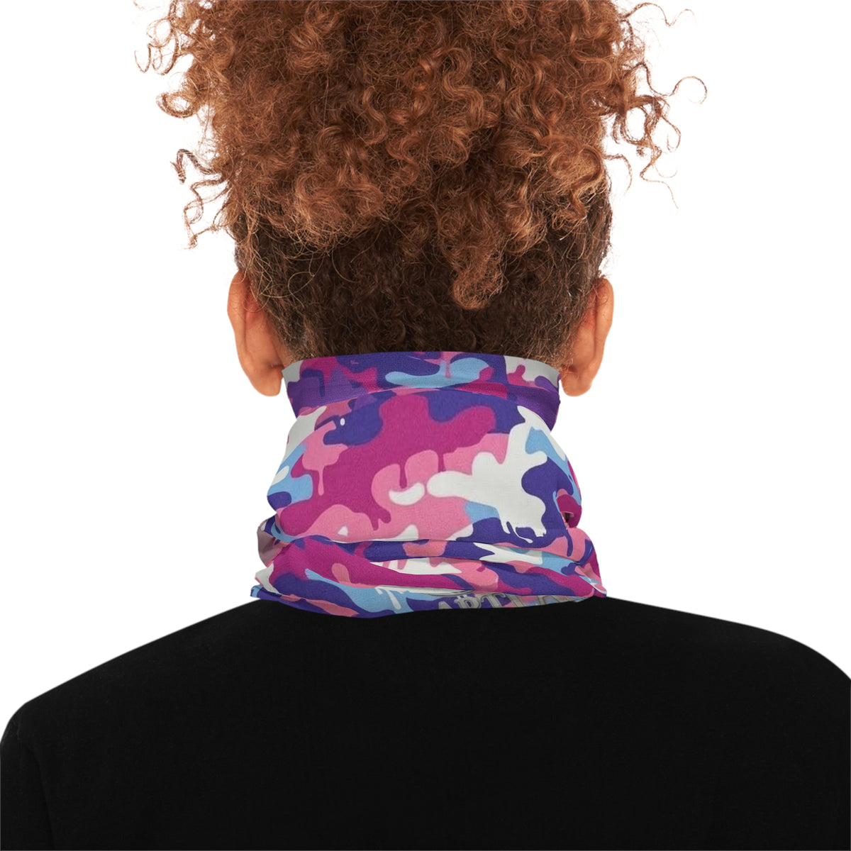 Pink Camo bubu Heart Neck Gaiter — Cute Bear Graphic Face Covering by GT Artland