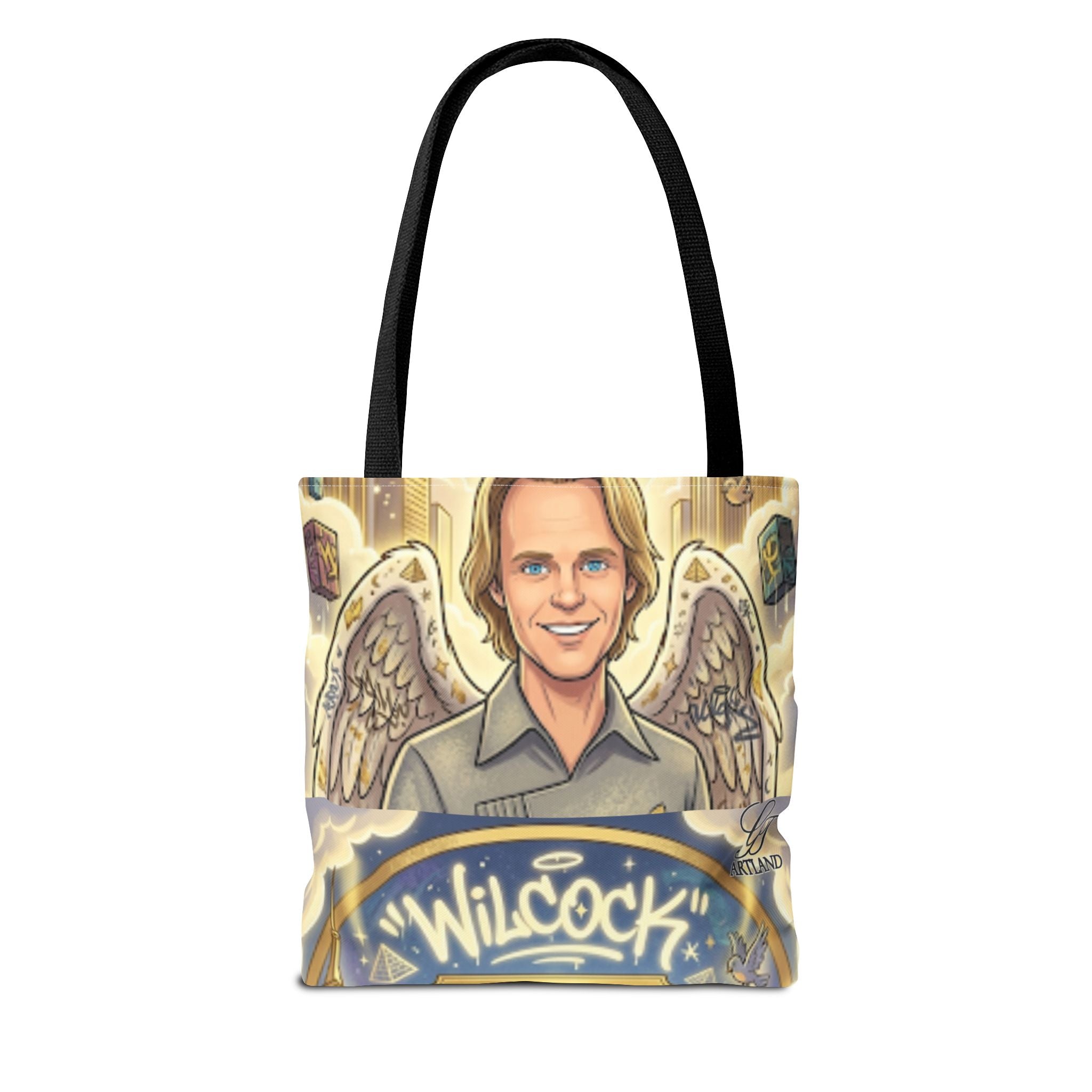 Wilcock Angel Wings Portrait Tote Bag – Illustrated Memorial/Tribute Carryall by GT Artland