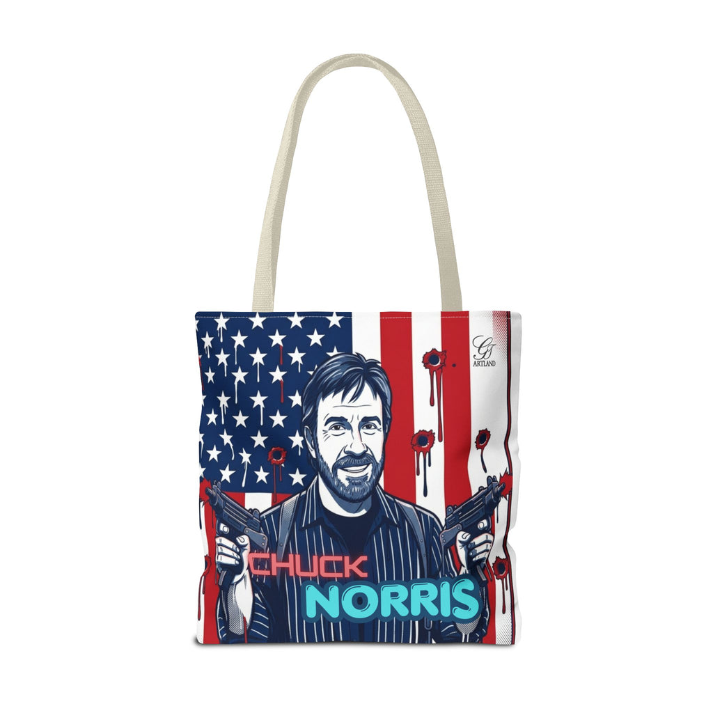 Patriotic Action Designer Edition Hero Tote Bag — 'Chuck Norris' Graphic by GT Artland